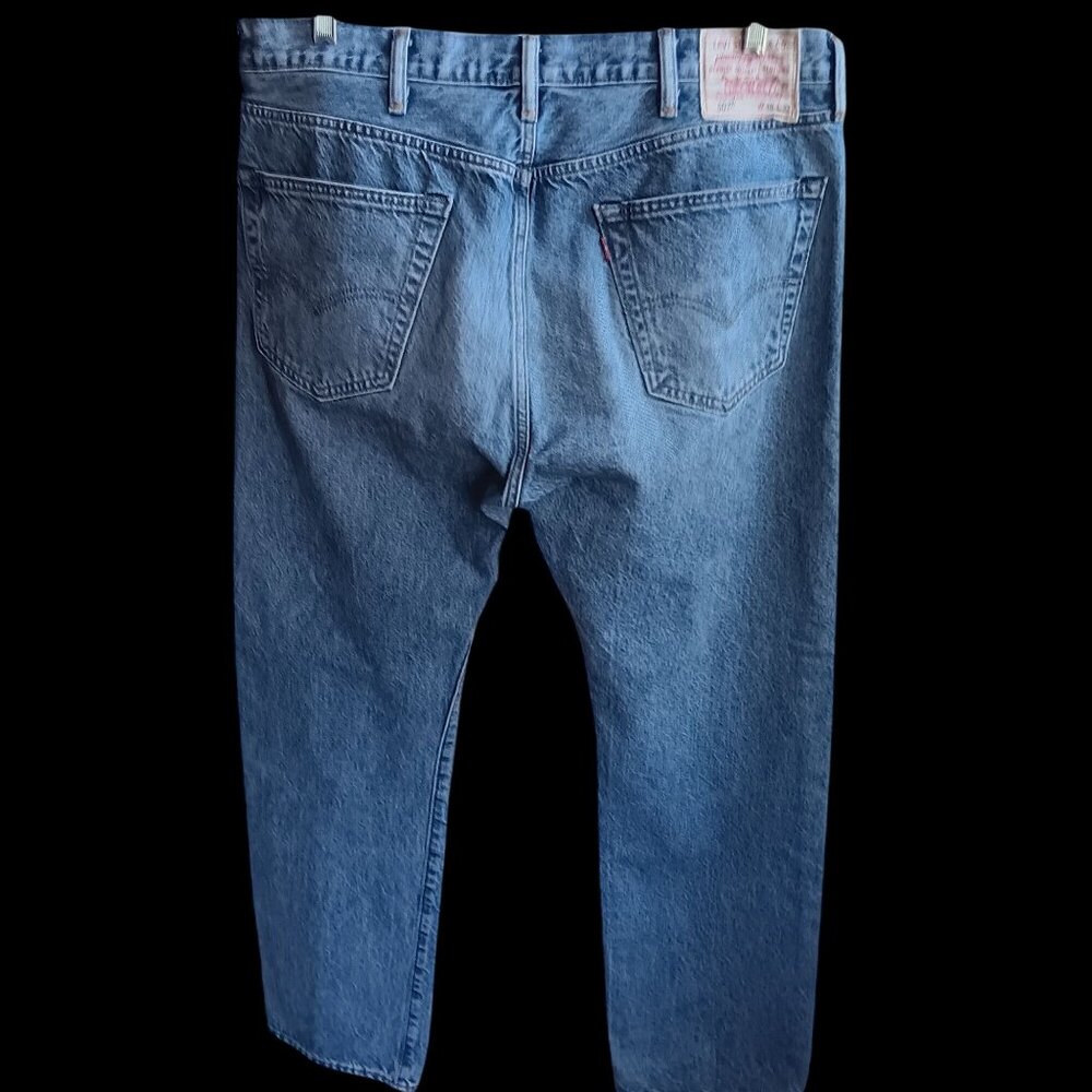 36x32 Levis 501 Big E Jeans Premium 501 Buttonfly Black Tack White Label Denim
